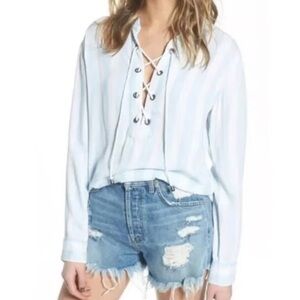 🔥Rails Tencel Block Stripe Tencel Lace up Blouse Size XS Women